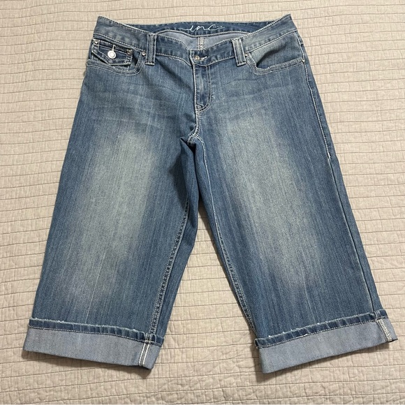 Inc Denim Curvy Fit Cuffed Capri Jeans Medium Wash Size 14 - Picture 1 of 11